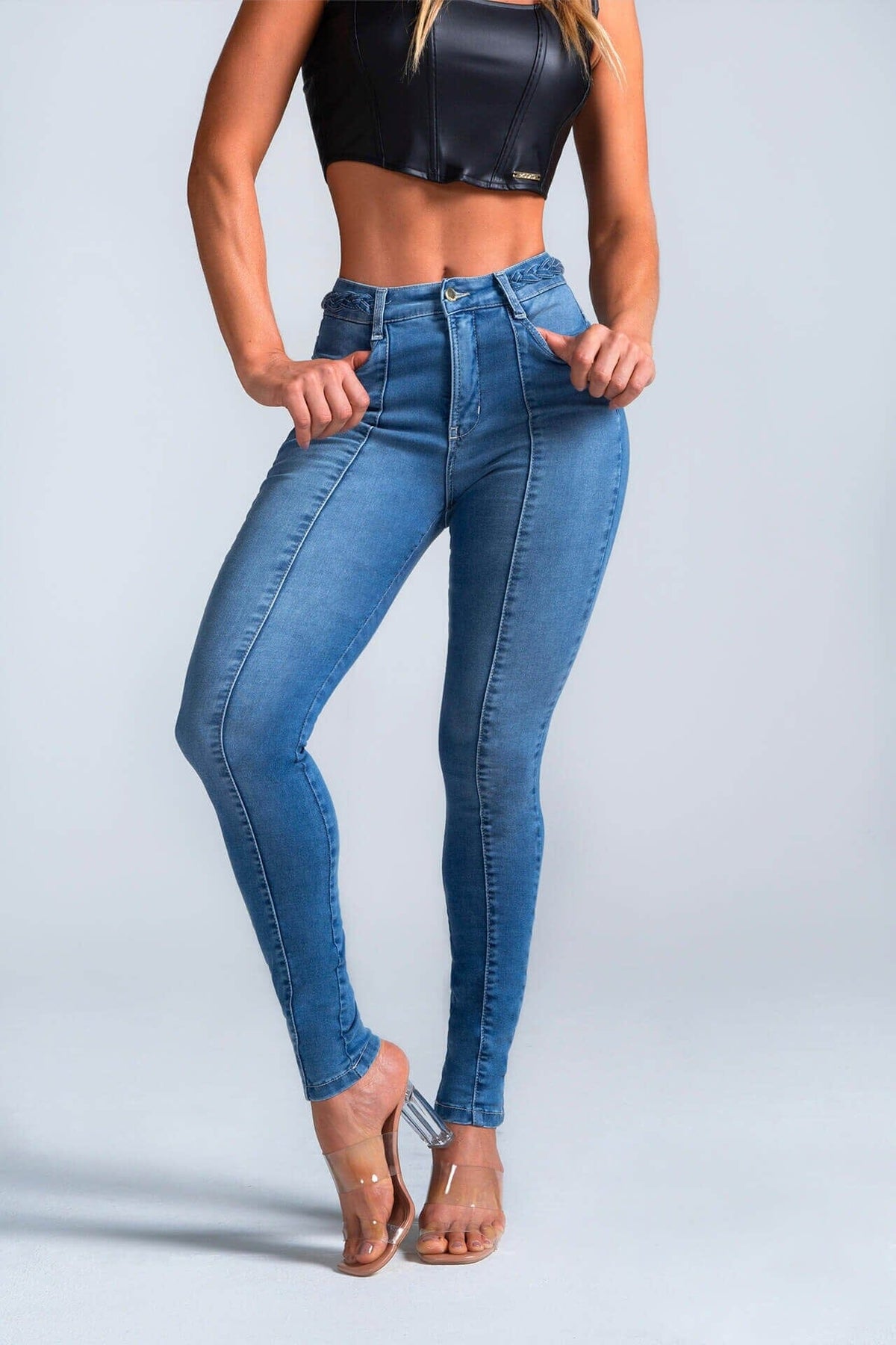 Calça Jeans Modeladora Apaixonante Skinny Cós Alto Calça Jeans MRL-124 Miralleve 